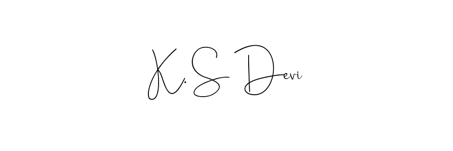 if you are searching for the best signature style for your name K. S Devi. so please give up your signature search. here we have designed multiple signature styles  using Andilay-7BmLP. K. S Devi signature style 4 images and pictures png