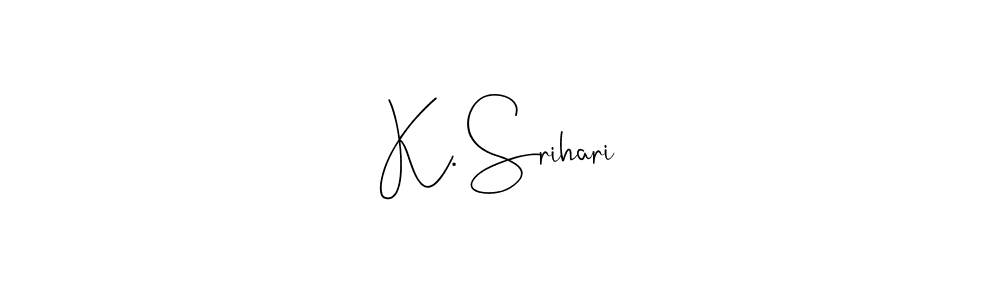 The best way (Andilay-7BmLP) to make a short signature is to pick only two or three words in your name. The name K. Srihari include a total of six letters. For converting this name. K. Srihari signature style 4 images and pictures png