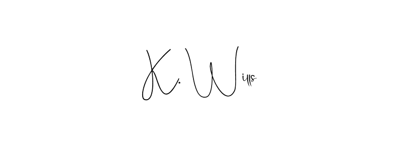 Also You can easily find your signature by using the search form. We will create K. Wills name handwritten signature images for you free of cost using Andilay-7BmLP sign style. K. Wills signature style 4 images and pictures png