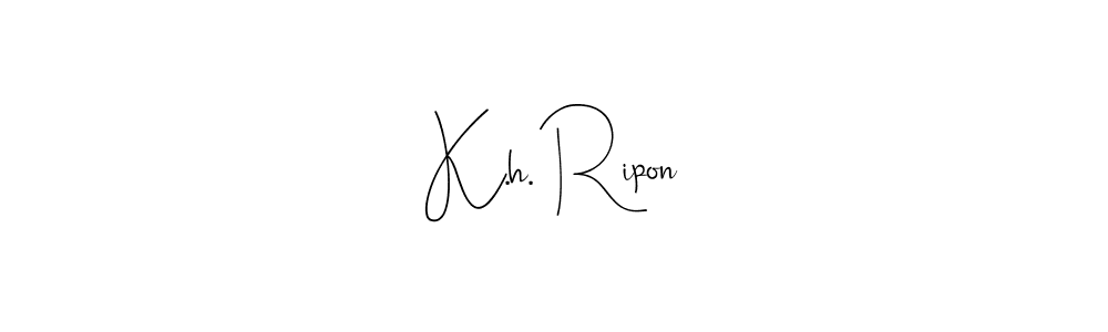 This is the best signature style for the K.h. Ripon name. Also you like these signature font (Andilay-7BmLP). Mix name signature. K.h. Ripon signature style 4 images and pictures png