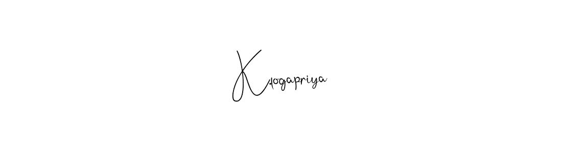 if you are searching for the best signature style for your name K.logapriya. so please give up your signature search. here we have designed multiple signature styles  using Andilay-7BmLP. K.logapriya signature style 4 images and pictures png