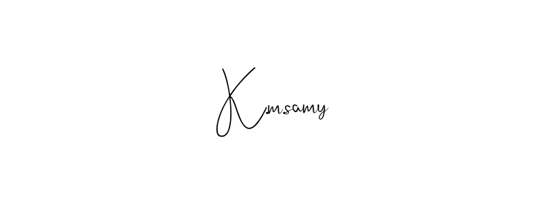 Make a beautiful signature design for name K.m.samy. With this signature (Andilay-7BmLP) style, you can create a handwritten signature for free. K.m.samy signature style 4 images and pictures png