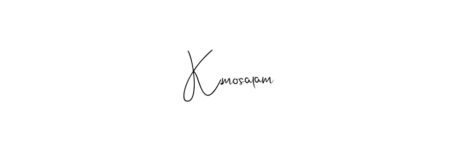 How to make K.mosalam name signature. Use Andilay-7BmLP style for creating short signs online. This is the latest handwritten sign. K.mosalam signature style 4 images and pictures png