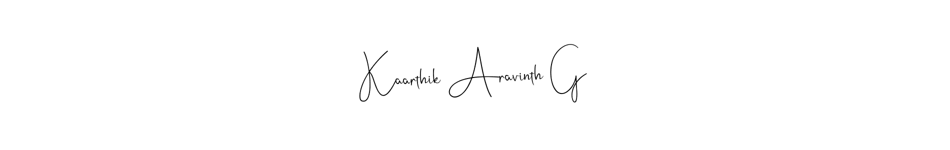 if you are searching for the best signature style for your name Kaarthik Aravinth G. so please give up your signature search. here we have designed multiple signature styles  using Andilay-7BmLP. Kaarthik Aravinth G signature style 4 images and pictures png