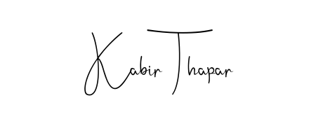 A modern signature idea for name Kabir Thapar using Andilay-7BmLP font. Clean strokes and elegant curves make it stand out instantly. Kabir Thapar signature style 4 images and pictures png