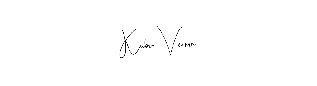 How to make Kabir Verma name signature. Use Andilay-7BmLP style for creating short signs online. This is the latest handwritten sign. Kabir Verma signature style 4 images and pictures png