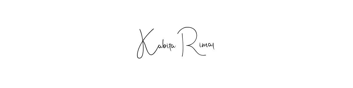 You should practise on your own different ways (Andilay-7BmLP) to write your name (Kabita Rimal) in signature. don't let someone else do it for you. Kabita Rimal signature style 4 images and pictures png