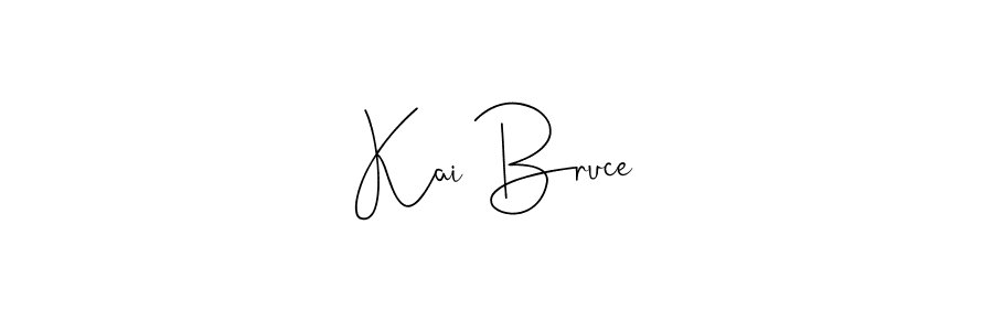 How to make Kai Bruce name signature. Use Andilay-7BmLP style for creating short signs online. This is the latest handwritten sign. Kai Bruce signature style 4 images and pictures png