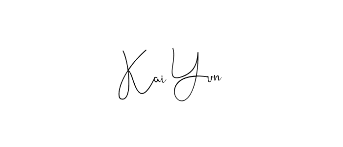 You should practise on your own different ways (Andilay-7BmLP) to write your name (Kai Yun) in signature. don't let someone else do it for you. Kai Yun signature style 4 images and pictures png