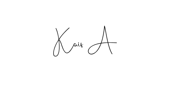 Make a beautiful signature design for name Kaif A. Use this online signature maker to create a handwritten signature for free. Kaif A signature style 4 images and pictures png