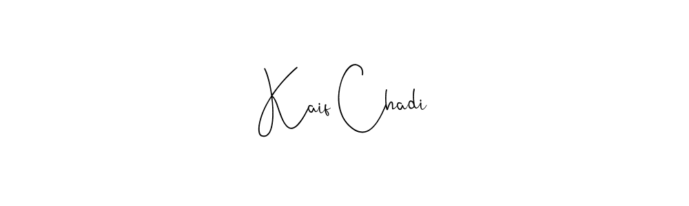 You can use this online signature creator to create a handwritten signature for the name Kaif Chadi. This is the best online autograph maker. Kaif Chadi signature style 4 images and pictures png