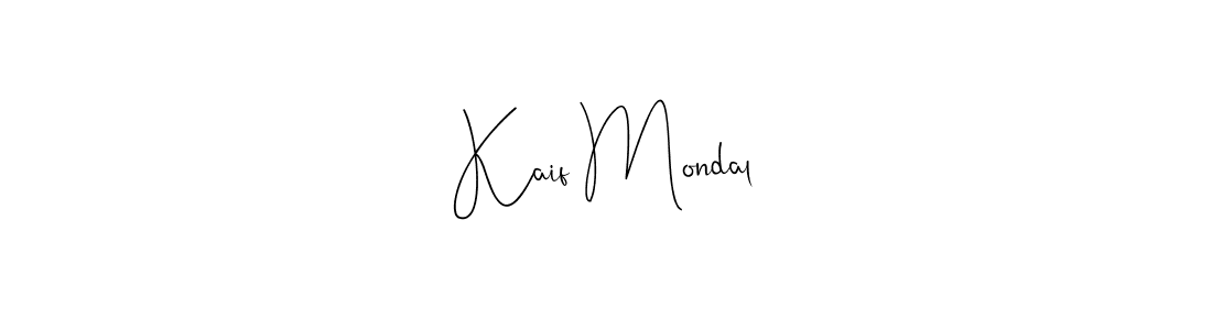 Check out images of Autograph of Kaif Mondal name. Actor Kaif Mondal Signature Style. Andilay-7BmLP is a professional sign style online. Kaif Mondal signature style 4 images and pictures png