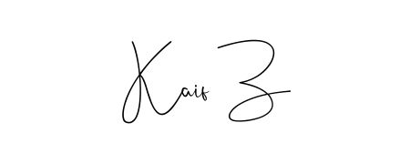 This is the best signature style for the Kaif Z name. Also you like these signature font (Andilay-7BmLP). Mix name signature. Kaif Z signature style 4 images and pictures png