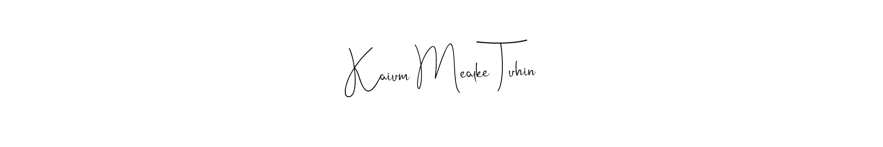 Similarly Andilay-7BmLP is the best handwritten signature design. Signature creator online .You can use it as an online autograph creator for name Kaium Mealke Tuhin. Kaium Mealke Tuhin signature style 4 images and pictures png