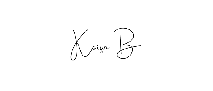 Design your own signature with our free online signature maker. With this signature software, you can create a handwritten (Andilay-7BmLP) signature for name Kaiya B. Kaiya B signature style 4 images and pictures png