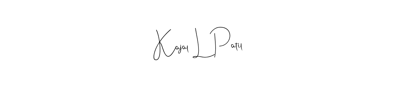 This is the best signature style for the Kajal L Patil name. Also you like these signature font (Andilay-7BmLP). Mix name signature. Kajal L Patil signature style 4 images and pictures png
