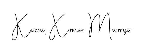 Generate high-definition signature styles for Kamal Kumar Maurya. The Andilay-7BmLP typeface ensures crisp legibility and sophisticated design. Kamal Kumar Maurya signature style 4 images and pictures png