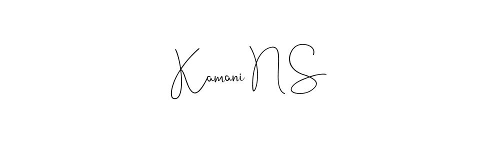 This is the best signature style for the Kamani N S name. Also you like these signature font (Andilay-7BmLP). Mix name signature. Kamani N S signature style 4 images and pictures png