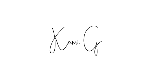 Design your own signature with our free online signature maker. With this signature software, you can create a handwritten (Andilay-7BmLP) signature for name Kami G. Kami G signature style 4 images and pictures png