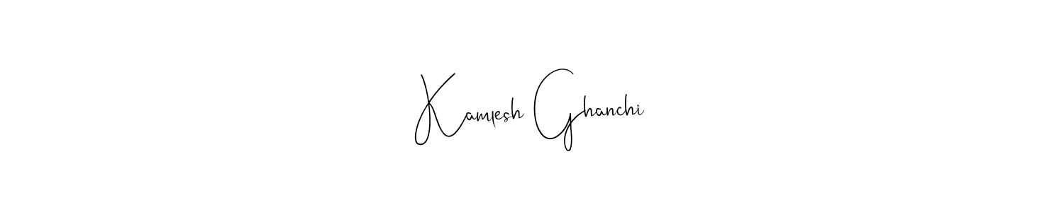 Use a signature maker to create a handwritten signature online. With this signature software, you can design (Andilay-7BmLP) your own signature for name Kamlesh Ghanchi. Kamlesh Ghanchi signature style 4 images and pictures png