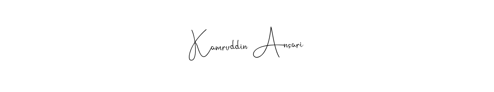 Make a beautiful signature design for name Kamruddin Ansari. With this signature (Andilay-7BmLP) style, you can create a handwritten signature for free. Kamruddin Ansari signature style 4 images and pictures png