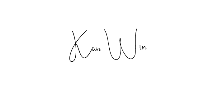 How to make Kan Win name signature. Use Andilay-7BmLP style for creating short signs online. This is the latest handwritten sign. Kan Win signature style 4 images and pictures png