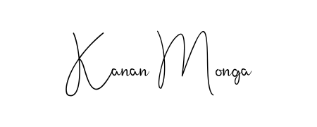 Personalize your online presence with Kanan Monga signature rendered in elegant Andilay-7BmLP font. Great for website footers and blogs. Kanan Monga signature style 4 images and pictures png