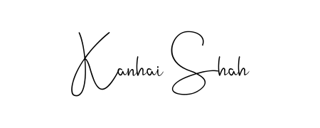 A sleek calligraphic signature for name Kanhai Shah utilizing Andilay-7BmLP styling. Great for adding personal signatures to photos and art. Kanhai Shah signature style 4 images and pictures png