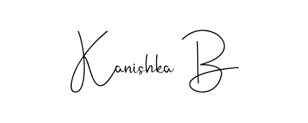 Generate high-definition signature styles for Kanishka B. The Andilay-7BmLP typeface ensures crisp legibility and sophisticated design. Kanishka B signature style 4 images and pictures png