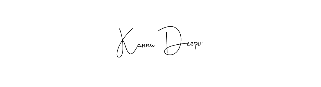 How to make Kanna Deepu name signature. Use Andilay-7BmLP style for creating short signs online. This is the latest handwritten sign. Kanna Deepu signature style 4 images and pictures png