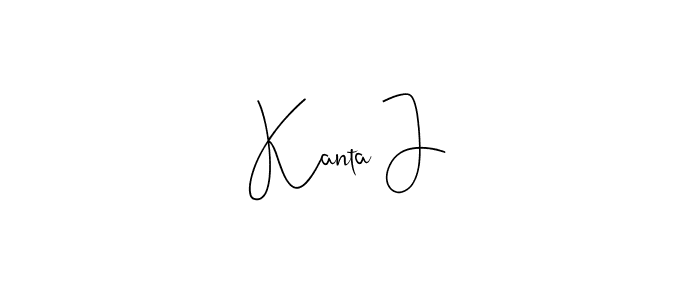 How to make Kanta J name signature. Use Andilay-7BmLP style for creating short signs online. This is the latest handwritten sign. Kanta J signature style 4 images and pictures png