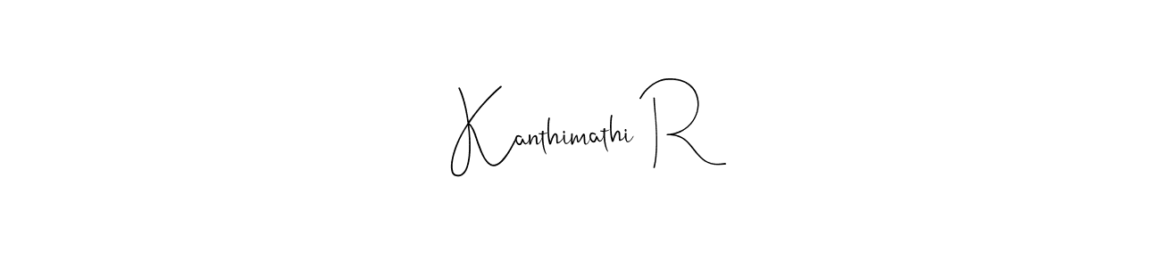 How to make Kanthimathi R name signature. Use Andilay-7BmLP style for creating short signs online. This is the latest handwritten sign. Kanthimathi R signature style 4 images and pictures png