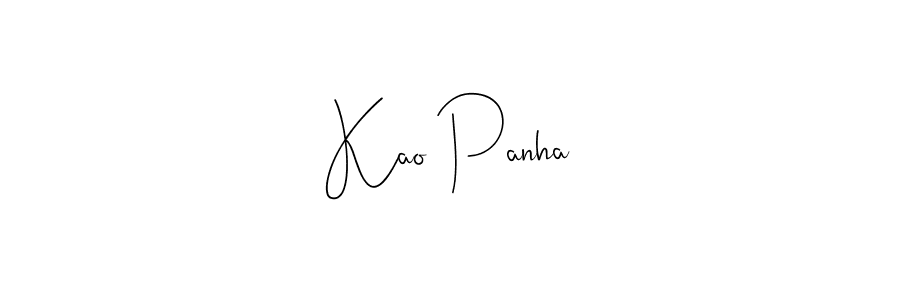 Make a beautiful signature design for name Kao Panha. With this signature (Andilay-7BmLP) style, you can create a handwritten signature for free. Kao Panha signature style 4 images and pictures png