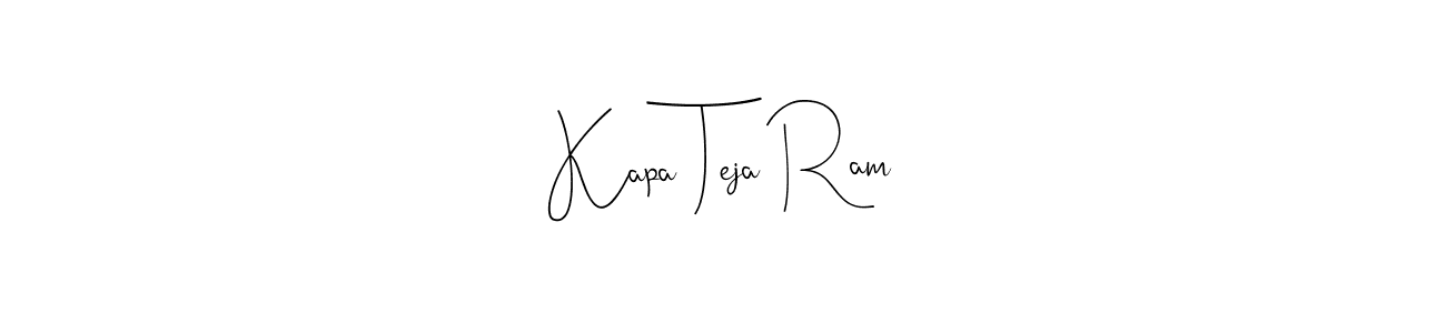 Also You can easily find your signature by using the search form. We will create Kapa Teja Ram name handwritten signature images for you free of cost using Andilay-7BmLP sign style. Kapa Teja Ram signature style 4 images and pictures png