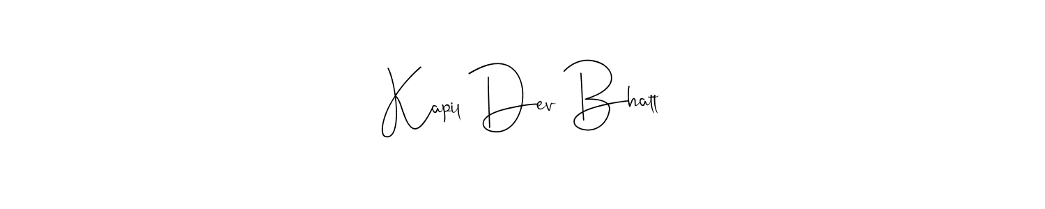 This is the best signature style for the Kapil Dev Bhatt name. Also you like these signature font (Andilay-7BmLP). Mix name signature. Kapil Dev Bhatt signature style 4 images and pictures png