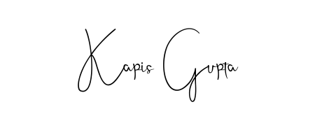Create an unforgettable impression when signing with Kapis Gupta name styled in Andilay-7BmLP typography. 100% free online generator. Kapis Gupta signature style 4 images and pictures png