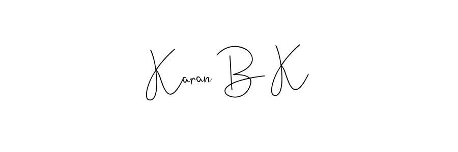 Use a signature maker to create a handwritten signature online. With this signature software, you can design (Andilay-7BmLP) your own signature for name Karan B K. Karan B K signature style 4 images and pictures png