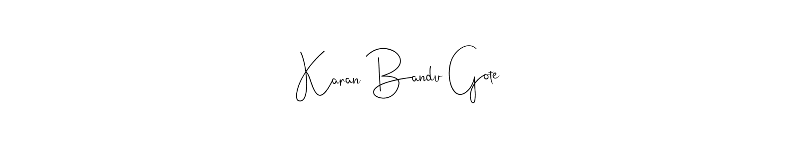 Also You can easily find your signature by using the search form. We will create Karan Bandu Gote name handwritten signature images for you free of cost using Andilay-7BmLP sign style. Karan Bandu Gote signature style 4 images and pictures png