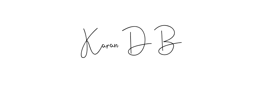 Similarly Andilay-7BmLP is the best handwritten signature design. Signature creator online .You can use it as an online autograph creator for name Karan D B. Karan D B signature style 4 images and pictures png