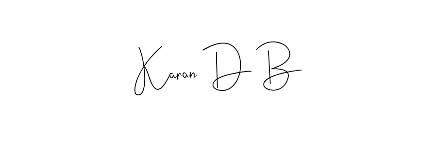 Similarly Andilay-7BmLP is the best handwritten signature design. Signature creator online .You can use it as an online autograph creator for name Karan D B. Karan D B signature style 4 images and pictures png