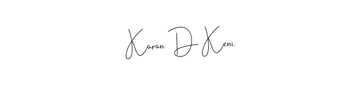 Andilay-7BmLP is a professional signature style that is perfect for those who want to add a touch of class to their signature. It is also a great choice for those who want to make their signature more unique. Get Karan D Keni name to fancy signature for free. Karan D Keni signature style 4 images and pictures png