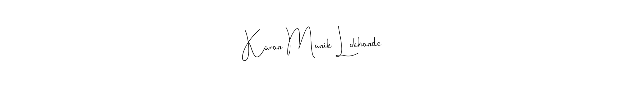 Use a signature maker to create a handwritten signature online. With this signature software, you can design (Andilay-7BmLP) your own signature for name Karan Manik Lokhande. Karan Manik Lokhande signature style 4 images and pictures png