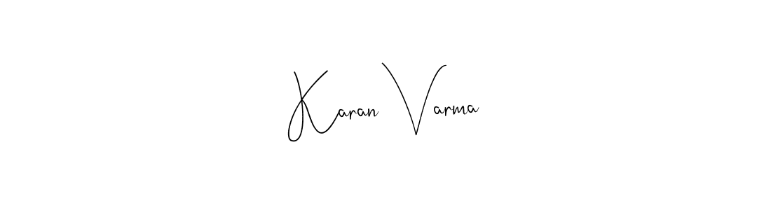 How to make Karan Varma name signature. Use Andilay-7BmLP style for creating short signs online. This is the latest handwritten sign. Karan Varma signature style 4 images and pictures png