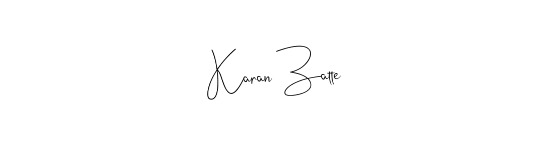 How to make Karan Zatte name signature. Use Andilay-7BmLP style for creating short signs online. This is the latest handwritten sign. Karan Zatte signature style 4 images and pictures png