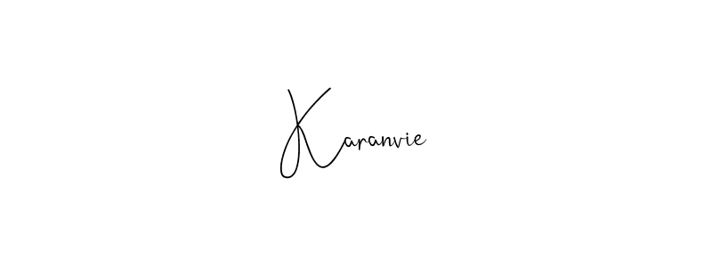 Make a beautiful signature design for name Karanvie. With this signature (Andilay-7BmLP) style, you can create a handwritten signature for free. Karanvie signature style 4 images and pictures png