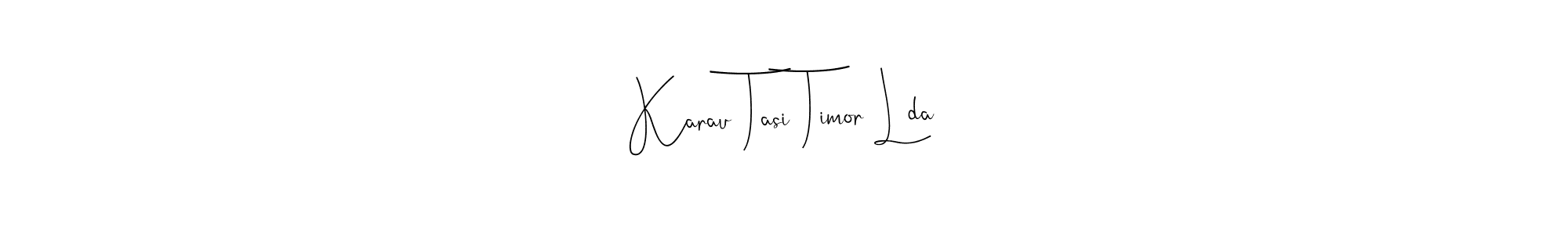 How to Draw Karau Tasi Timor Lda signature style? Andilay-7BmLP is a latest design signature styles for name Karau Tasi Timor Lda. Karau Tasi Timor Lda signature style 4 images and pictures png