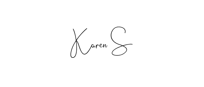 The best way (Andilay-7BmLP) to make a short signature is to pick only two or three words in your name. The name Karen S include a total of six letters. For converting this name. Karen S signature style 4 images and pictures png