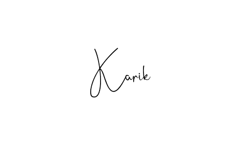 Use a signature maker to create a handwritten signature online. With this signature software, you can design (Andilay-7BmLP) your own signature for name Karik. Karik signature style 4 images and pictures png