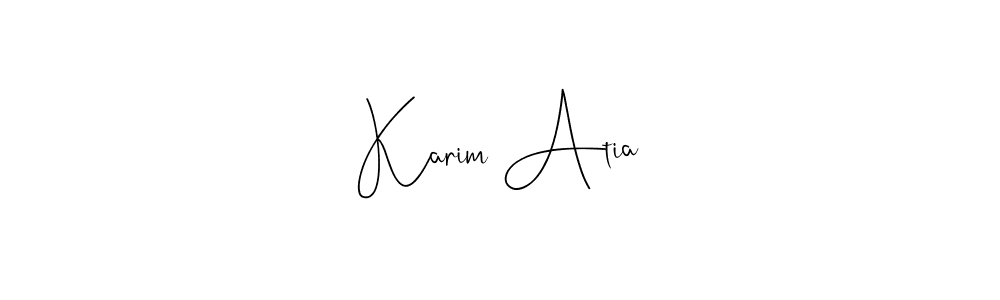 The best way (Andilay-7BmLP) to make a short signature is to pick only two or three words in your name. The name Karim Atia include a total of six letters. For converting this name. Karim Atia signature style 4 images and pictures png
