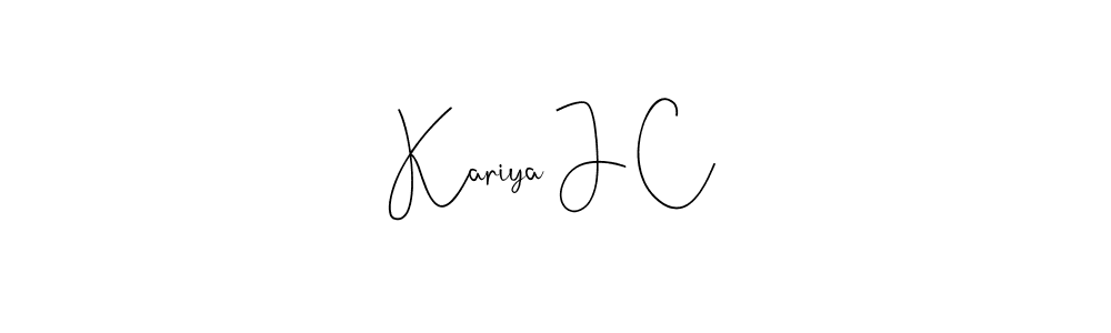 You can use this online signature creator to create a handwritten signature for the name Kariya J C. This is the best online autograph maker. Kariya J C signature style 4 images and pictures png